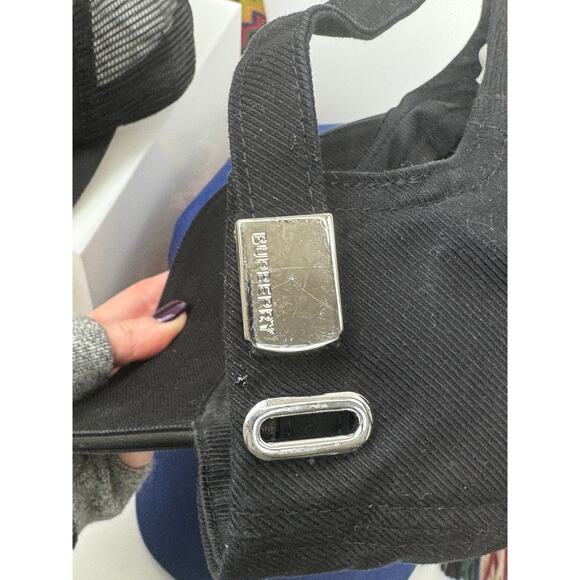 Burberry Horseferry House Embroidered Logo Adjustable Cap Size M - Black/White - Picture 2 of 9